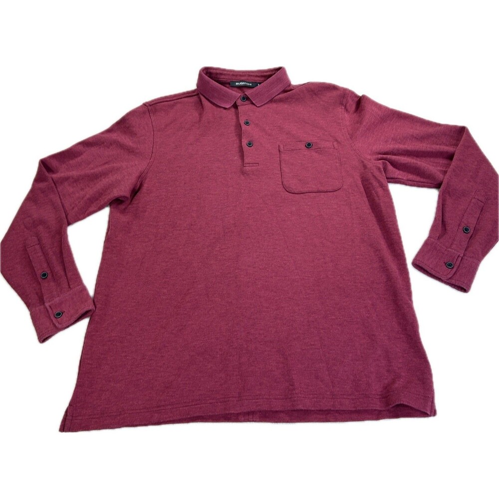 Bugatchi Men's Size Medium Red Sweater Long Sleeve Cotton, Poly, Wool Blend